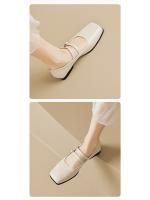 Zapatos de punta cuadrada para mujer, planos, estilo francés, Mary Jane, zapatos coreanos de suela blanda para mujer. - details 8