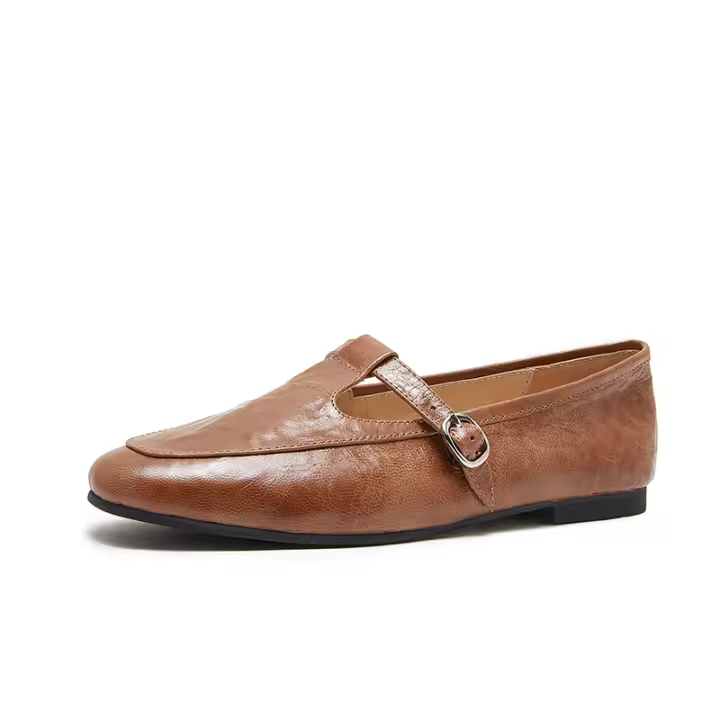 Zapatos de mujer hechos a mano, primavera y verano 2025, nuevos, estilo retro Mary Jane, japoneses y coreanos, planos con cordones. - 1
