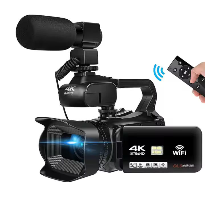 Cámara Profesional de Video 4K 60fps 64mp Pantalla Táctil Giratoria Micrófono Inalámbrico WiFi - 1