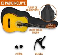 Pack de guitarra clásica española de tamaño 3/4 para niños XF de 3rd Avenue, Guitarra acústica con cuerdas de nylon, funda de transporte, cejilla y púas, Azul - details 28