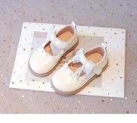 Zapatos de cuero para niñas pequeñas, zapatos planos de princesa para fiesta de boda, pajarita de encaje Mary Jane con cuentas, zapatos planos de primavera 2025 para niños, novedad - details 5