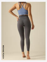 Pantalones largos ajustados de Yoga para mujer, mallas para correr a la moda, color melocotón móvil - details 12