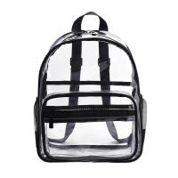Bolso de hombro transparente impermeable para estudiantes, mochila escolar de PVC con cremallera bidireccional lisa, mochila de día para exteriores - details 2