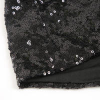 BUNO-vestido negro de lentejuelas para mujer, ceñido al cuerpo con cuello cuadrado, vestidos de fiesta de otoño, tres elegantes para discoteca madura y encantadora - details 12