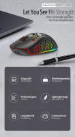 BL110-ratón inalámbrico para juegos, periférico con luz de respiración colorida RGB, recargable tipo C, 6D, Esports - details 0