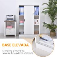 Armario de Oficina Práctico con 2 Puertas Corredizas con Llaves y 3 Estantes para Oficina/Estudio 80x40x120 cm Blanco - details 3
