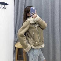 Chaqueta cálida de lana de cordero integrada de piel de ante, Otoño e Invierno - details 3