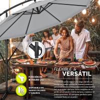 Paraguas de aluminio con manivela 300/350 cm de diámetro Protección UV Impermeable para mercado - details 14