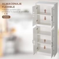 Aparador Alacena de Cocina Aparador de Comedor Moderno con 4 Puertas y 5 Estantes Ajustables Antivuelco para Oficina Salón 60x36x168 cm Blanco - details 4