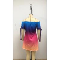 Vestido Estampado Sexy A La Moda Para Mujer, Vestido Acampanado De Manga Corta Con Hombros Descubiertos, Minivestidos Con Hombros Descubiertos Para Mujer - details 37