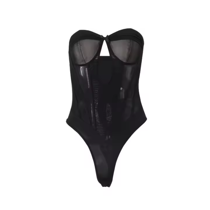 BUNO-Mery, corsés elegantes con costuras para mujer, corpiño de otoño, corsé ajustado Irregular con cintura calada, Tops, ropa de mujer para chica caliente - 1