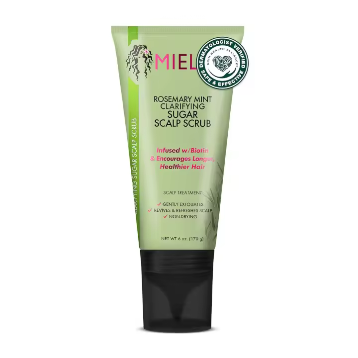 Mielle Organics Rosemary Mint Pre-Shampoo Exfoliante para el cuero cabelludo con azúcar clarificante, 6 onzas - 1