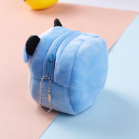 Dibujos animados lindo patrón animal cubo de felpa bolsa de cambio de cremallera pequeña para mujer regalo creativo bolsa de llave corta - details 3