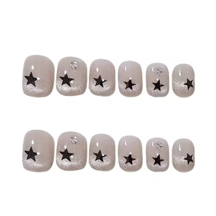 Uñas cortas de ojo de gato rosa, uñas postizas ultraflexibles y duraderas para uso en espectáculos escénicos - 1