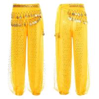 Harem de danza del vientre oriental para mujeres y niñas, gasa con lentejuelas de lunares, pantalones árabes brillantes para Halloween y carnaval - details 3