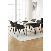 Silla de cocina tapizada con reposabrazos tapizados en tela, estructura de - details 1