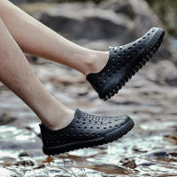 Al aire libre pareja agujero zapatos vadear tendencia de ocio sandalias de playa de los hombres y las mujeres transpirable suela suave hueco zapatos de lluvia - details 7
