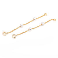 Cadenas de latón de Color dorado de 18K con extremo de gota, cadenas extensibles con cierres redondos de resorte, suministros de joyería Diy de alta calidad para mujer - details 9