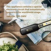 Plancha de pelo profesional KIPOZI, plancha plana de titanio con pantalla LCD Digital, rizador de calentamiento instantáneo de doble voltaje, regalo - details 10