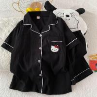 Pijama de Perro Feliz 2025 Algodón Nuboso Manga Corta Moda de Verano de Alta Gama para Mujeres - details 10