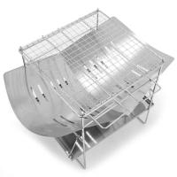 Parrilla de barbacoa portátil para acampar, quemador de madera plegable, estufa de hoguera de acero inoxidable para patio trasero al aire libre - details 5