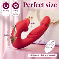 Vibrador de empuje para lamer la lengua 3 en 1, consolador vibrador para masaje de clítoris y punto G, tapón Anal, productos para adultos, Juguetes sexuales para parejas - details 4