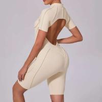 Monos Deportivos de Yoga Fiess Mangas Cortas, Espalda Abierta, Talla Única para Mujeres - details 34
