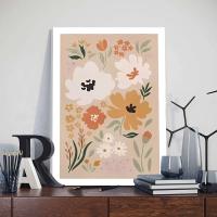 Pintura en Lienzo Boho de Flores Salvajes con Marco JUBEER Decoración Artística para Dormitorio y Hogar Material de Lienzo - details 4