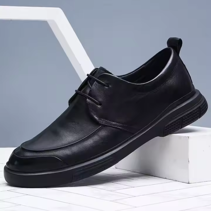 Nuevos zapatos de cuero casuales de negocios de suela gruesa, cálidos y suaves - 1