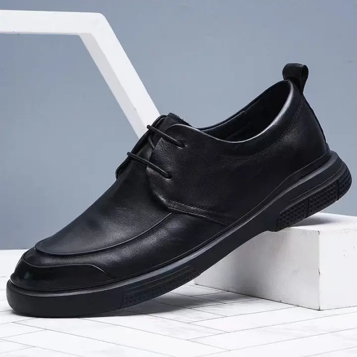 Nuevos zapatos de cuero casuales de negocios de suela gruesa, cálidos y suaves - 1