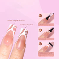 120pcs Uñas Postizas De Acrílico Mediano Cuadrado En Colores Marrón Rosa Base Mate Falsas Uñas Para Mujeres Y Niñas Estilo Francés - details 1
