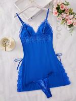 Conjunto de camisón y braguita de diseño encantador con tirantes finos y cuello en V, ropa sexy para mujer - details 20