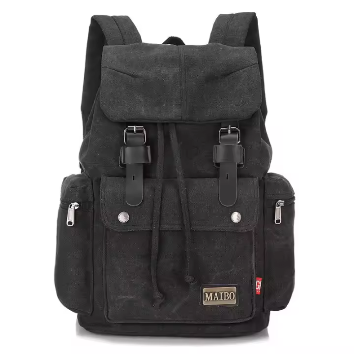 Mochila de lona sencilla Unisex, bolso para portátil - 1