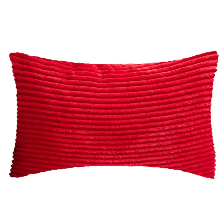fundas de cojín sin almohada, suaves y cómodas, de pana de lujo de alta calidad, color sólido, 30x50 cm, fundas de almohada cálidas para decoración del hogar de estilo nórdico con rayas rectas lisas - 1