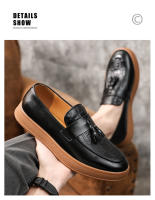 Zapatos casuales para hombres tendencia que aumenta los zapatos de cuero de cabeza redonda mocasines transpirables británicos - details 8