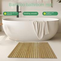 Alfombra de baño de bambú Natural de 40x60cm, alfombra rectangular plegable para suelo de ducha, alfombra de baño antideslizante impermeable, alfombra para dormitorio - details 3