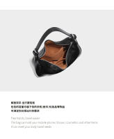 Bolso vintage para las axilas, bolso de media luna para principiantes, bolso de mensajero para el hombro del viajero. - details 4