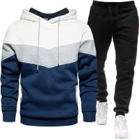 Conjunto de dos piezas para hombre, chándales informales, trajes deportivos para exteriores, sudaderas con capucha y pantalones para correr - details 5