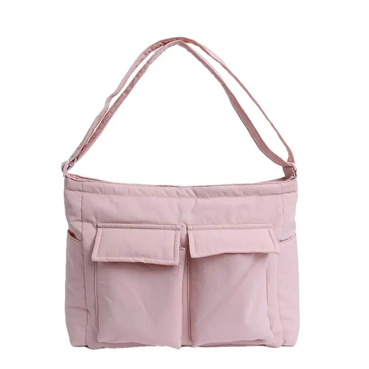 Bolsos de mano cruzados inclinados elegantes a la moda, bolso de hombro de nailon ligero para ir al trabajo, bolsos de mensajero para adolescentes, hombres y mujeres - 1