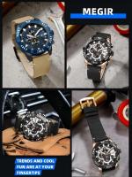 Reloj militar MEGIR de lujo de primera marca con cronógrafo deportivo, reloj de pulsera de cuarzo luminoso resistente al agua a la moda, reloj Masculino - details 16