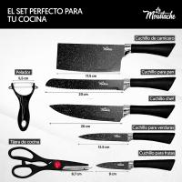 Batería de Cocina de Aluminio con Antiadherente |   8 Piezas Callao + 5 Cuchillos Inoxidables con Pelador de Verduras y Tijeras, Ollas/Sartenes para Todas las Cocinas, Incluso Inducción - details 7