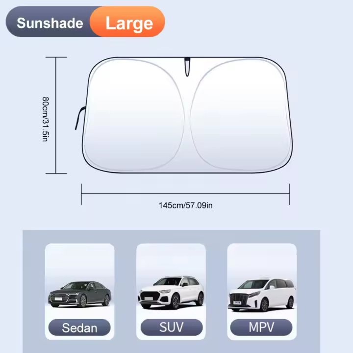 Sombra de Sol para Parabrisas de Coche Nano Coating de 4 Capas Protección UV Plegable para Camión SUV Automóvil Visera de Vidrio Película de Protección Solar - 1