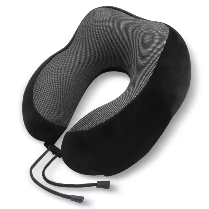 Almohada de algodón con memoria de viaje en U, cuello de motor para coches y aviones, tela namagnética, en forma de U, 1 unidad - 1