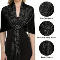 Hebilla de vestido de embalaje de chal de metal brillante, accesorios de vestir elegantes, bodas, chales y embalaje, con hebilla perfecta para - details 2