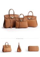 Bolso de mano de cuero genuino con patrón de lichi para mujer, Bolso grande de un hombro, capa superior, nuevo - detalles 16