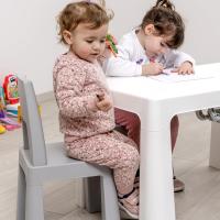 Sillas de Plástico para Niños para Uso en Interiores y Exteriores, Mesa Blanca con Compartimento Extraíble para Dibujar y Estudiar, 50x77x52 cm - details 5