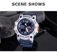 Reloj de pulsera digital LED Smael para hombres con doble tiempo 50m resistente al agua reloj de cuarzo con parada para estudiantes y jóvenes - details 8