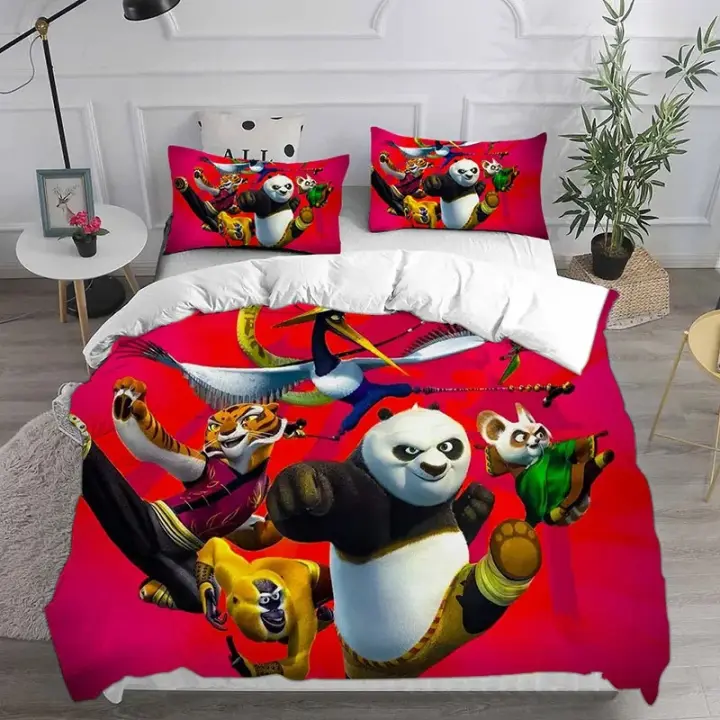 Funda de Edredón Kung Fu Panda con Impresión Digital 3D Textil de Hogar Suave 100% Poliéster - 1