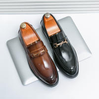 Zapatos de tacón bajo formales para hombre, mocasines informales antideslizantes, cómodos, transpirables, color negro y marrón, para fiesta de boda, Lea - details 4
