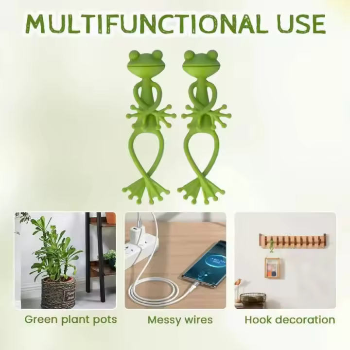 2 unidades de amarre de planta en forma de rana, Cable reutilizable, planta de jardín, vid, flor, Clip vegetal, soporte Flexible ajustable para tallo - 1